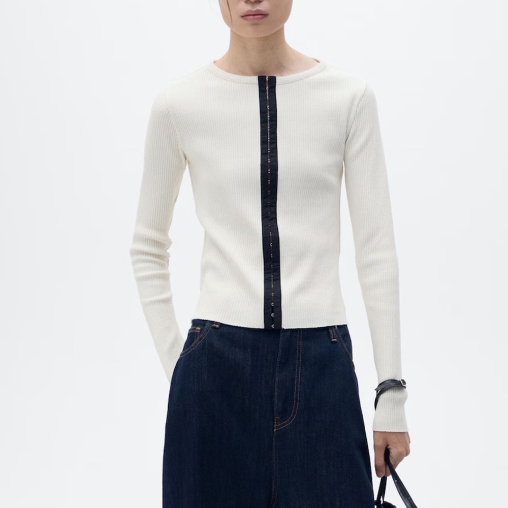 Mango ribbed knit sweater